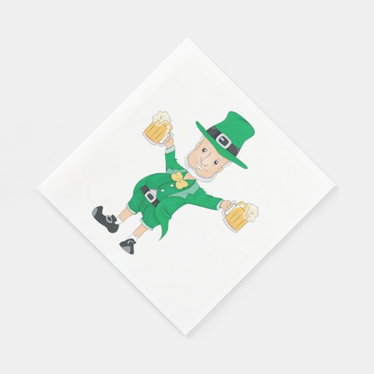 St. Patrick's Day kabouter met bierpullen Servet (Hoek)