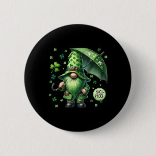 St. Patrick's Day Kabouter Met Groene Baard Grappi Ronde Button 5,7 Cm
