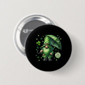 St. Patrick's Day Kabouter Met Groene Baard Grappi Ronde Button 5,7 Cm (Voorkant /achterkant)