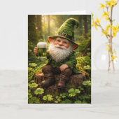 St. Patrick's Day Kabouter Met Groene Bier Kaart (Gele Bloem)