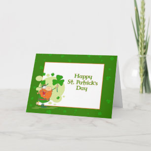 St. Patrick's Day kabouter met klaver Kaart