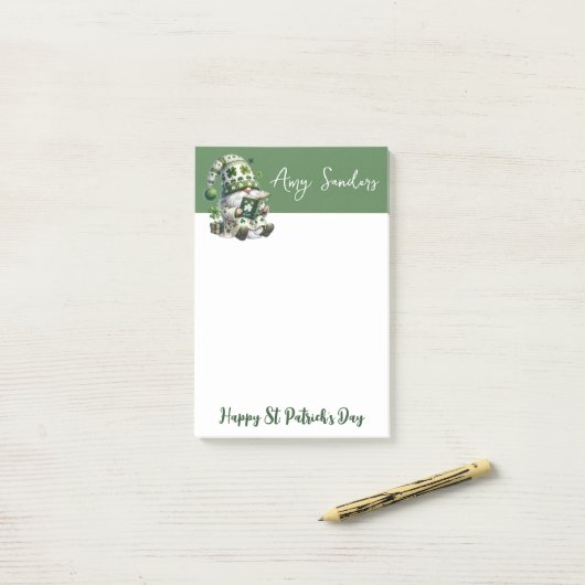St. Patrick's Day-kabouter Notitieblok Post-it® Notes (Op bureau)