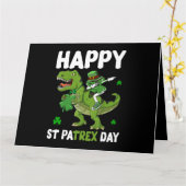 St. Patrick's Day Kabouter op Dinosaurus Cadeau Ki Kaart (Gele Bloem)