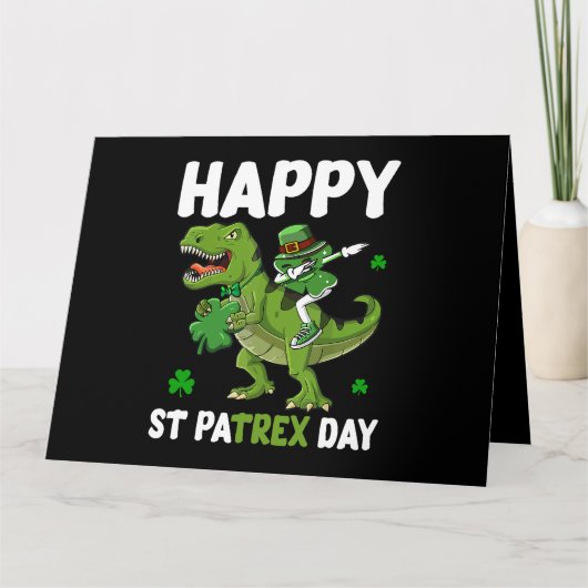 St. Patrick's Day Kabouter op Dinosaurus Cadeau Ki Kaart (Voorkant)