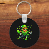 St. Patrick's Day kabouter speelt pickleball sport Sleutelhanger (Voorkant)