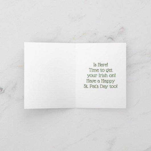 St. Patrick's Day Kabouter Vakantietkaart Feestdagen Kaart (Binnen)