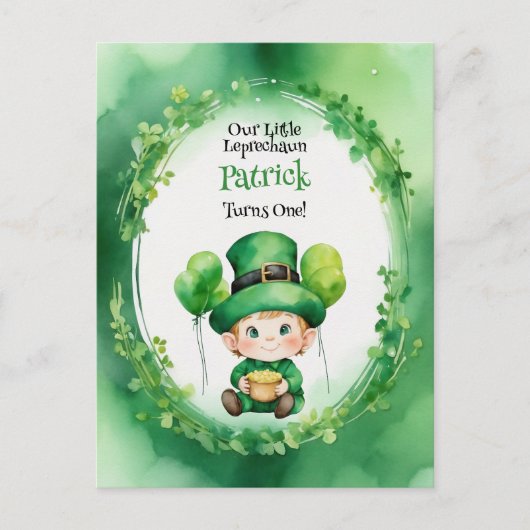 St. Patrick's Day-kabouter verjaardagsuitnodiging Briefkaart (Voorkant)