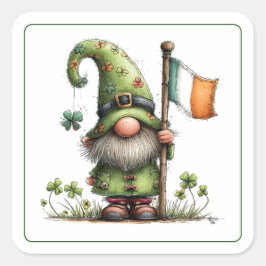 St. Patrick's Day Kabouter Vierkante Sticker