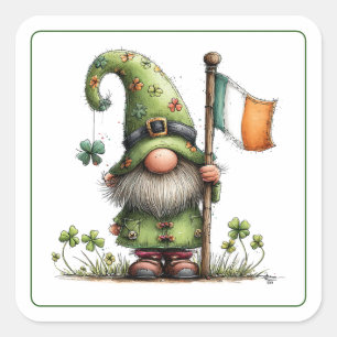 St. Patrick's Day Kabouter Vierkante Sticker