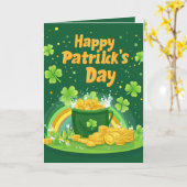 St. Patrick's Day kabouterhoed en goud Kaart (Gele Bloem)