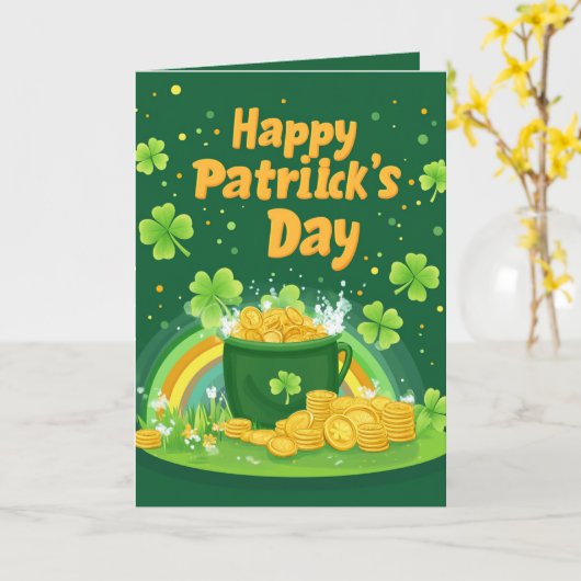 St. Patrick's Day kabouterhoed en goud Kaart (Gele Bloem)