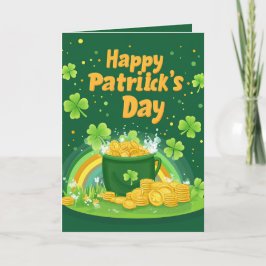 St. Patrick's Day kabouterhoed en goud Kaart