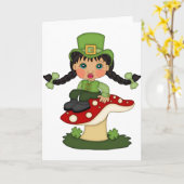 St. Patrick's Day Kabouterkaart Blank Binnenkant Kaart (Gele Bloem)