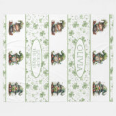 St. Patrick's Day Kabouterpatroon met Shamrocks Fleece Deken (Voorkant (Horizontaal))