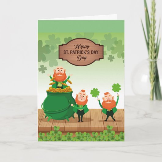 St. Patrick's Day Kabouters Feestdagen Kaart (Voorkant)