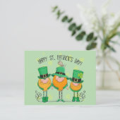 St. Patrick's Day kabouters Feestdagenkaart (Staand voorkant)