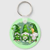 St. Patrick's Day Kabouters Shamrock Kabouters-549 Sleutelhanger (Achterkant)