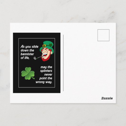 St. Patrick's Day Karakter Briefkaart (Achterkant)