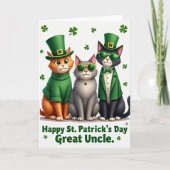 St. Patricks Day Kat Grootonkel Kaart (Voorkant)