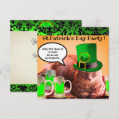 ST. PATRICK'S DAY KAT LEPRECHAUN HOED IRISCHE BIER KAART (Voorkant / Achterkant)