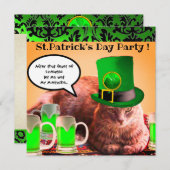 ST. PATRICK'S DAY KAT LEPRECHAUN HOED IRISH BIÈR KAART (Voorkant / Achterkant)