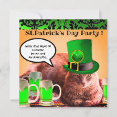 ST. PATRICK'S DAY KAT LEPRECHAUN HOED IRISH BIÈR KAART (Voorkant)