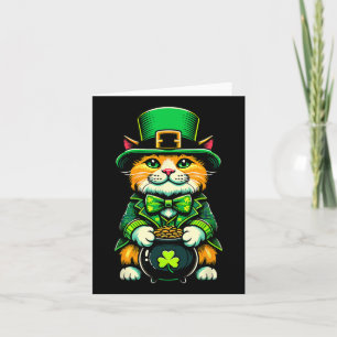 St. Patrick's Day Kat Leprechaun Kat Ierse Klaver Kaart