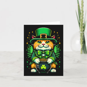 St. Patrick's Day Kat Leprechaun Kat Ierse Klaver Kaart