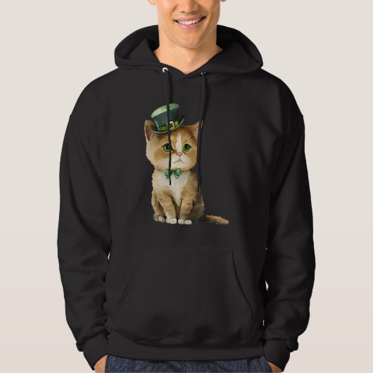 St. Patrick's Day kat met een kabouterhoed Hoodie (Voorkant)