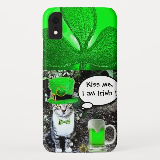 ST. PATRICK'S DAY KAT MET GROENE IERSE BIER Case-Mate iPhone CASE (Achterkant)