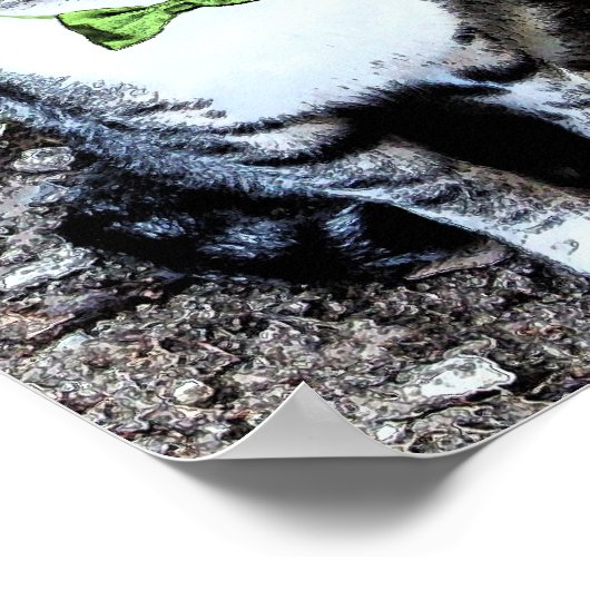 ST. PATRICK'S DAY KAT MET GROENE IERSE BIER POSTER (Hoek)