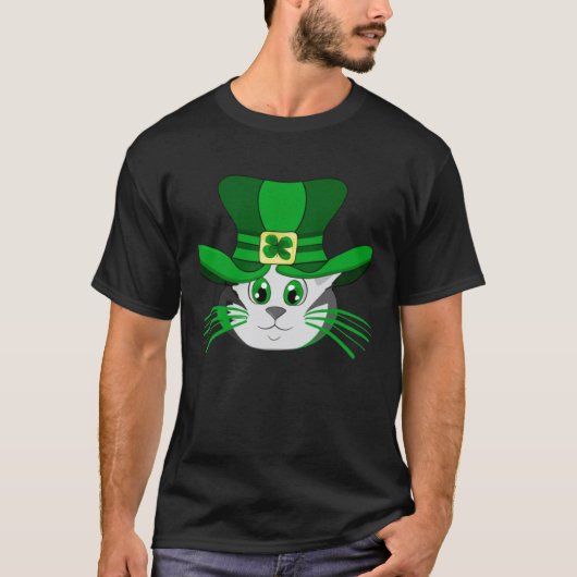 St Patrick's Day Kat Schattige St Paddys Dat Kat T-shirt (Voorkant)