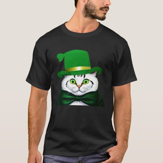 St Patrick's Day Kat Schattige St Paddys Dat Kat T-shirt (Voorkant)