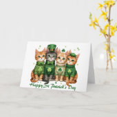 St. Patrick's Day Katten Kaart (Gele Bloem)
