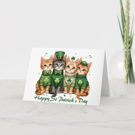St. Patrick's Day Katten Kaart (Voorkant)