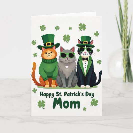 St. Patricks Day Katten Moeder Kaart (Voorkant)