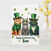 St. Patrick's Day Katten Zoon Kaart (Gele Bloem)