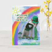 St Patrick's Day Kattenkots Kaart (Gele Bloem)