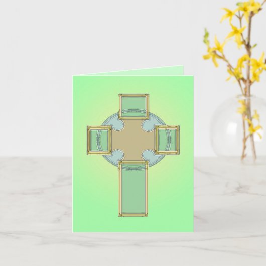 St. Patrick's Day Keltisch Kruis Kaart (Gele Bloem)