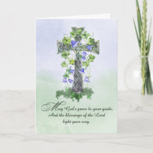 St. Patricks Day Keltisch Kruis Shamrocks Zegening Kaart