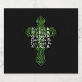 St Patrick's Day Keltisch Kruisgebed Christelijk A Sparkling Wijnetiket (Enkel label)