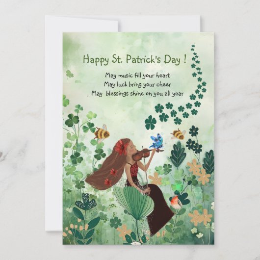 St. Patrick's Day kerstkaart met muziek (Voorkant)