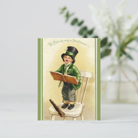  St Patrick's Day Kind Zingen Briefkaart (Staand voorkant)