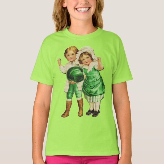 St. Patrick's Day  Kinder Girls Green T shirt (Voorkant)
