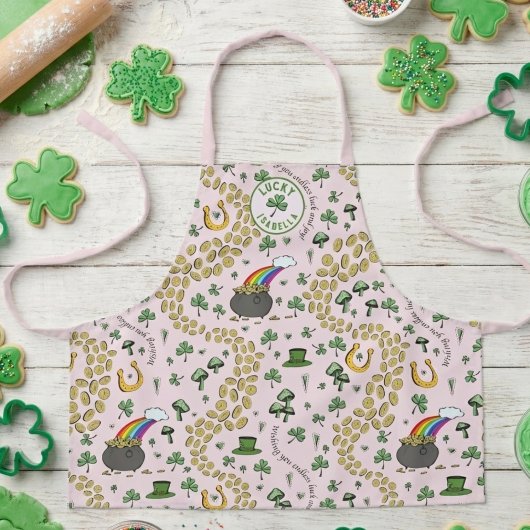 St. Patrick's Day Kinderen Roze Schort