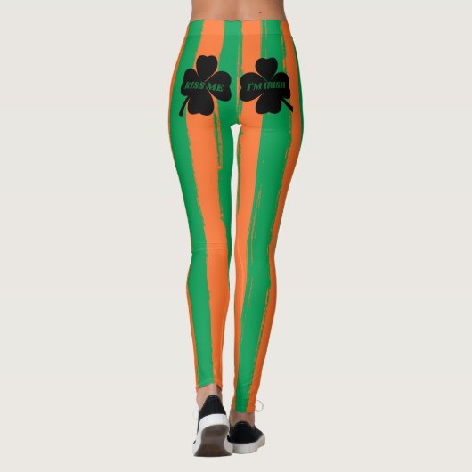 St. Patrick's Day Kiss Ik ben Ierse Shamrocks Leggings (Achterkant)