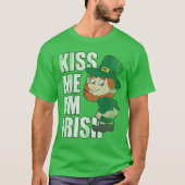 St Patrick's Day Kiss Ik ben Irish Leprechaun T-shirt (Voorkant)