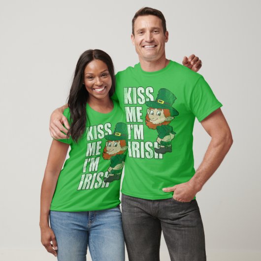 St Patrick's Day Kiss Ik ben Irish Leprechaun T-shirt (Unisex)