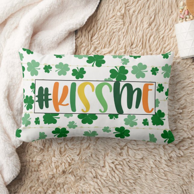 St. Patricks Day Kiss me Cute Green Clover Kussen (Deken)