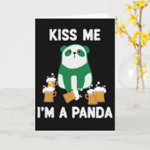 St Patrick's Day Kiss Me Ik ben een Panda Kaart (Gele Bloem)